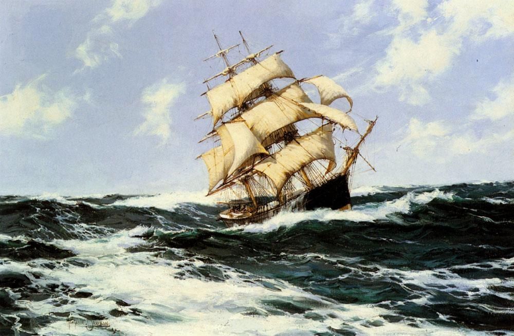 Montague Dawson The Pacific Combers on the Open Seas